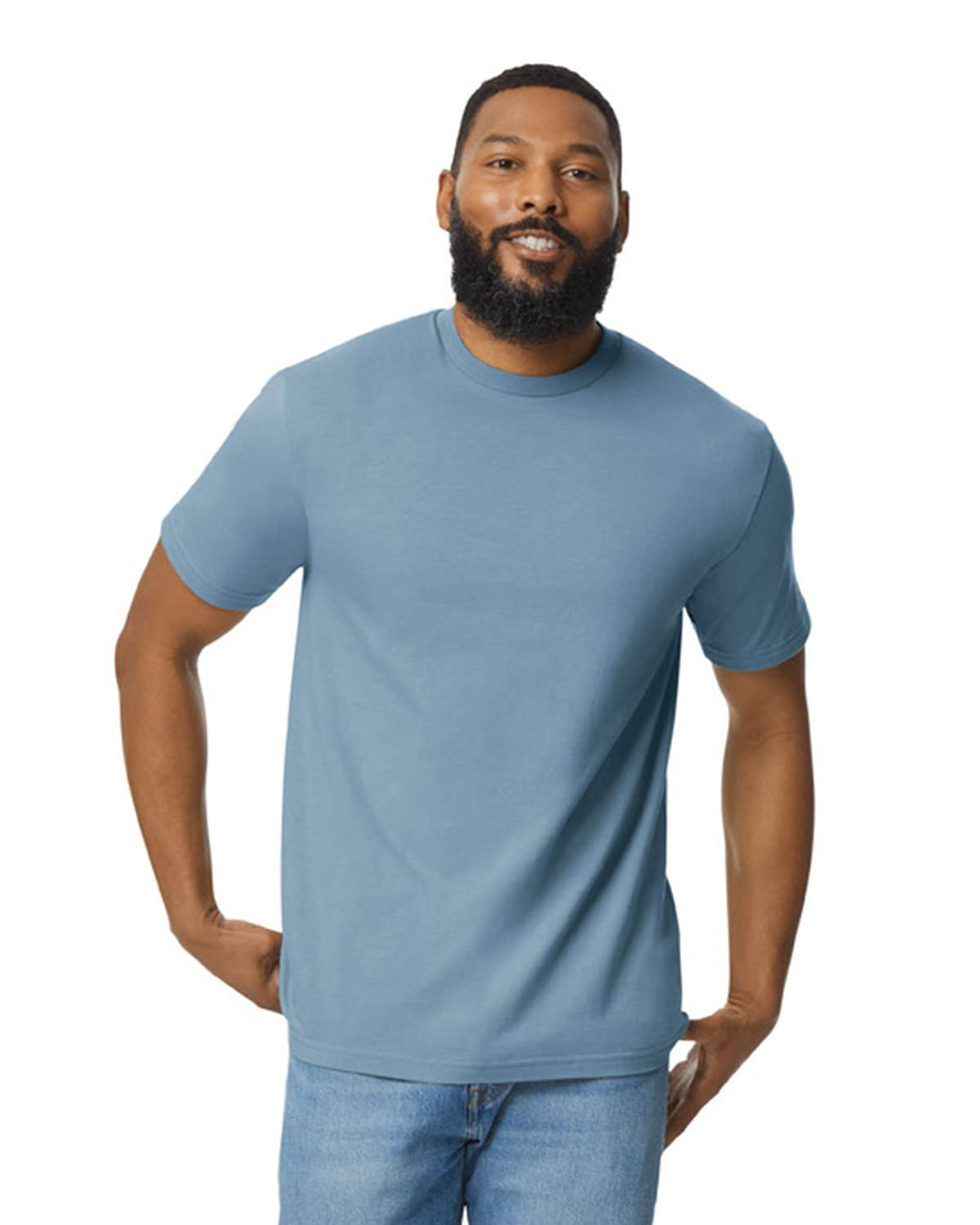 Gildan - T-Shirt Softstyle de Poids Moyen - 65000 - Bleu Pierre - Taille : 2TG