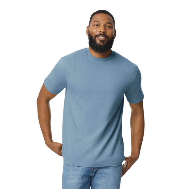 Gildan - T-Shirt Softstyle de Poids Moyen - 65000 - Bleu Pierre - Taille : 2TG