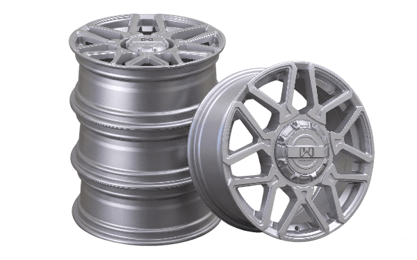 Set of four (4) Wildland Cyclone rims - 17x8 inch Silver alloy wheels for 2018 - Present Jeep Wrangler JL