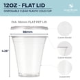 thumbnail image 4 of [200 SET]HAKOWARE by Harvest Pack 12 oz Ultra Clear Plastic Cold Cups with Flat Lids, Disposable Wedding Party Drinking Cups Tumblers, Iced Coffee Beer Juice Cold Beverage, 4 of 4