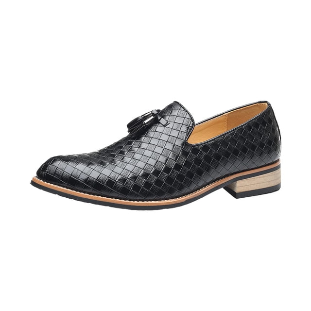 Leather Shoes for Men, Pointed Toe Lace-Up Business Casual Style, Non-Slip Lightweight Breathable Design, Cushioned Insole, 5 cm Heel, Yellow