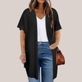 thumbnail image 2 of Plebaso Womens Plus Size Cardigan Short Sleeve Summer Cardigans Open Front Casual Blouses with Pockets, 2 of 7