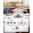 thumbnail image 4 of Ensemble de 4 Plats Ronds de 5 Qt en Acier Inoxydable de Haute Qualité pour Buffet – Réchaud Alimentaire Durable avec Couvercle en Verre, Support et Plateau d'Égouttement – Idéal pour Traiteur, Fêtes, Mariages et Banquets, 4 of 7