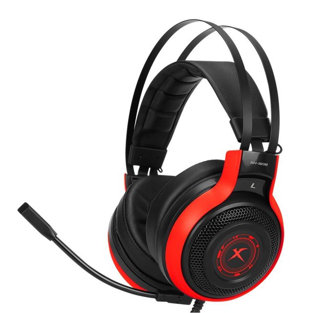 Xtrike Me GH-908 - Casque de Jeu Surround 7.1, Filaire avec Microphone, Rouge
