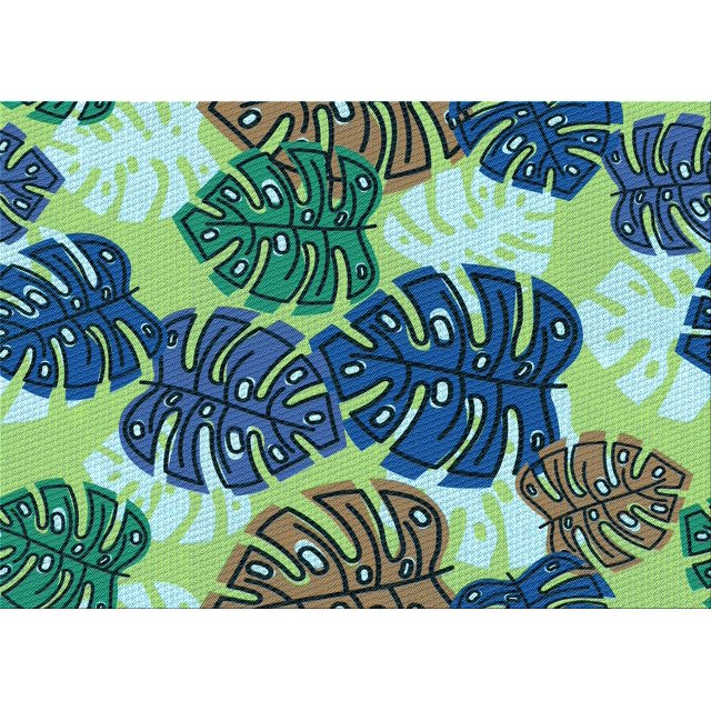 Ahgly Tapis Rectangulaire Lavable en Machine Intérieur Vert Algue, 2 Pieds x 4 Pieds