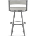 thumbnail image 2 of Amisco Browser 30 in. Swivel Bar Stool - Light Grey Polyester / Glossy Grey Metal, 2 of 9