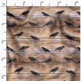 thumbnail image 2 of Soimoi Orange Rayon Fabric Crow Bird Printed Fabric 1 Yard 58 Inch Wide, 2 of 6