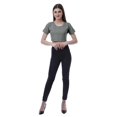 thumbnail image 2 of Moomaya Womens Round Neck Crop Top Short Sleeves Summer T-shirt Loose Fit Tops, 2 of 7