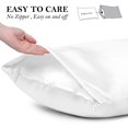 thumbnail image 4 of PiccoCasa Set of 2 Standard Satin Pillowcase Durable&Soft Enveloped White, 4 of 7