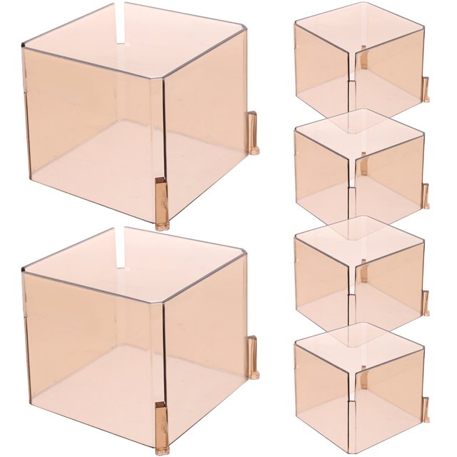 SHOWERORO 6Pcs Plastic Drawer Organizer Divider for Home Vanity Closet Socks and Sundries Storage