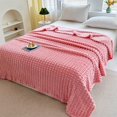 thumbnail image 1 of ZZkhGO Soft Warm Fleece Throw Blanket for Couch, Upgraded Heavy Fluffy Blanket Decorative Gift, Cream Solid Color Striped Blankets for Sofa Bed Travel, 1 of 6