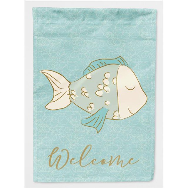 Carolines Treasures BB8578GF Blue Fish Welcome Garden Flag