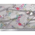 thumbnail image 3 of Soimoi Gray Poly Georgette Fabric Insect,Rose & Wreath Flower Printed Fabric 1 Yard 52 Inch Wide, 3 of 3