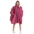 thumbnail image 3 of MIASHUI Poncho de Pluie Imperméable avec Capuchon et Fermeture Éclair Imperméable pour Adultes, Rouge, Taille Unique, 3 of 8