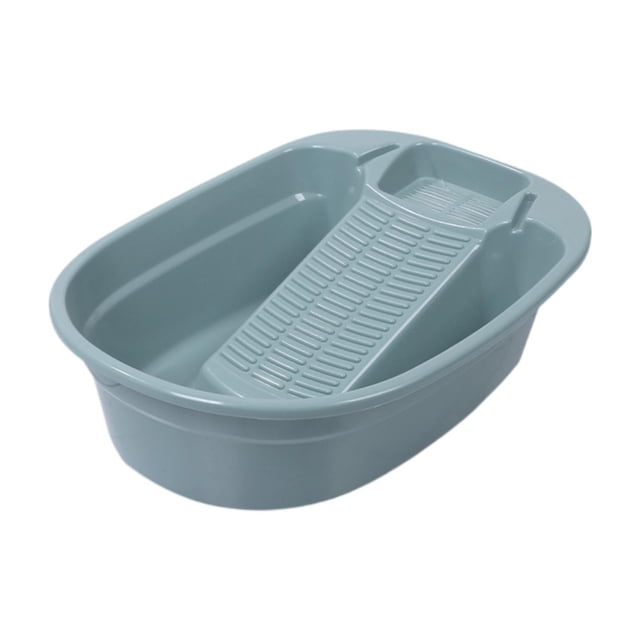 jifeng Hand Wash Basin Laundry Wash Tub with Washboard Non Slip Washing Clothes Laundry turquoise