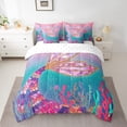 thumbnail image 2 of YST Mermaid Tail 7-Piece Comforter Set, Ocean Coastal Nautical Sea Animal, Queen, 2 of 5