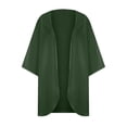 thumbnail image 4 of TIMIFIS Womens Floral Chiffon Kimono Cardigans Loose Beach Cover Up Half Sleeve Tops-Green-MFall, 4 of 7