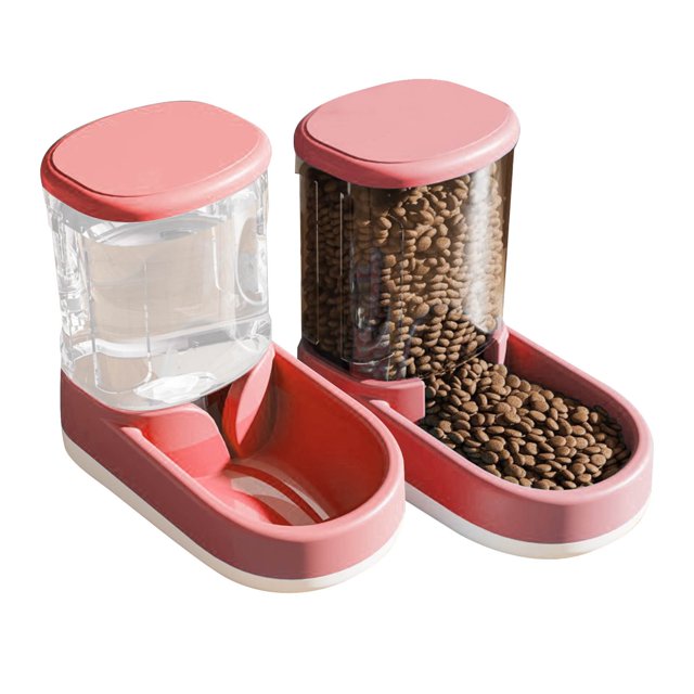 RRJ Automatic Pet Feeder And Water Dispenser Set For Dogs Cats, Programmable Timed Food Dispenser, Large Capacity Waterer For Small Medium Large Pets, Pet Supplies For Home Travel