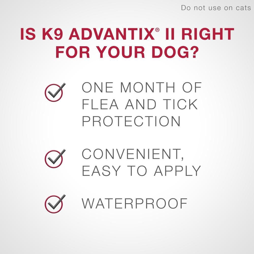 K9 Advantix II Flea and Tick Treatment for Large Dogs (6 doses)