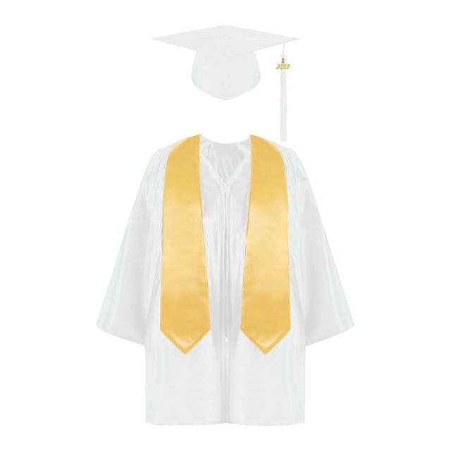 RXIRUCGD Ensemble de Costume de Performance de Graduation pour Enfants à Manches Longues et Filles Blouses Col Rond Ensembles (Blanc, Taille : 3 Ans)