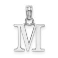 thumbnail image 1 of Diamond2Deal 14K White Gold Block Letter M Initial Pendant for Women, 1 of 6
