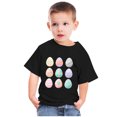thumbnail image 2 of Penkiiy T-Shirts de Pâques pour Enfants Garçons Filles Mode Œufs de Pâques Imprimé Col Rond Manches Courtes 11 Ans Noir, 2 of 4