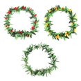 thumbnail image 1 of 3pcs Assorted Color Hawaiian Leis Tropical Party Simulated Flower Leaf Garland Necklace, 1 of 13