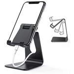 ORIbox Cell Phone Stand, Adjustable Phone Stand for Desk, Aluminum Desktop Solid Universal Desk Stand, Compatible