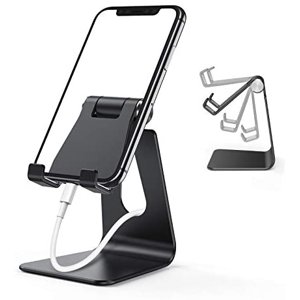 ORIbox Support de téléphone cellulaire, support de téléphone réglable pour le bureau, Bureau en aluminium Support de bureau universel solide, Compatible