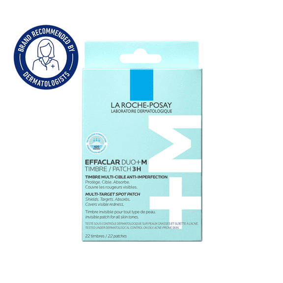 La Roche-Posay Effaclar Duo+M Patchs, Traitement des Imperfections avec Niacinamide pour Peau Sujette à l'Acné, 22 Unités