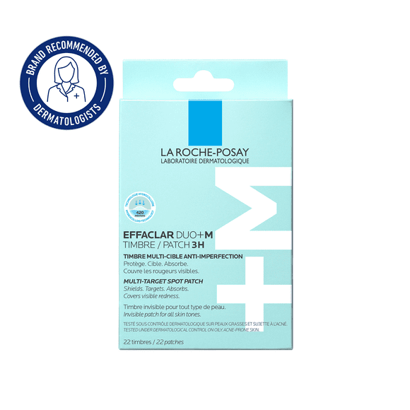 La Roche-Posay Effaclar Duo+M Patchs, Traitement des Imperfections avec Niacinamide pour Peau Sujette à l'Acné, 22 Unités