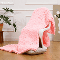 thumbnail image 4 of Comtest Chunky Knit Throw Blanket Chenille, Light Pink, 47"x71"(Home Size), 4 of 6