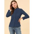 thumbnail image 2 of INSPIRE CHIC Women's Lace Mock Neck Long Sleeve Cotton Button-Down Shirt, 2 of 6