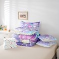 thumbnail image 5 of YST Mermaid 7-Piece Bedding Set, Gradient Purple Rainbow Comforter Set with Sheets, Soft and Lightweight, King, 5 of 5
