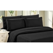 Marina Decoration Ultra Soft Silky Zipper Solid Rayon from Bamboo All Season Duvet Cover Set, Black Color