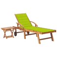 thumbnail image 1 of vidaXL Sun Lounger with Table and Cushion Solid Teak Wood, 1 of 5