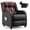 Black + Red, variant on Gymax Kids Recliner Chair Ergonomic Leather Sofa Armchair w/Footrest Side Pocket Blue