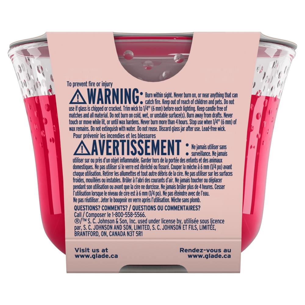 Glade Chandelle parfumée, Pivoine en Fleur et Cerise