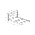 thumbnail image 3 of Monarch Specialties Bed, Queen Size, Platform, Bedroom, Frame, Upholstered, Linen Look, Wood Legs, Grey, Chrome, Transitional, 3 of 5