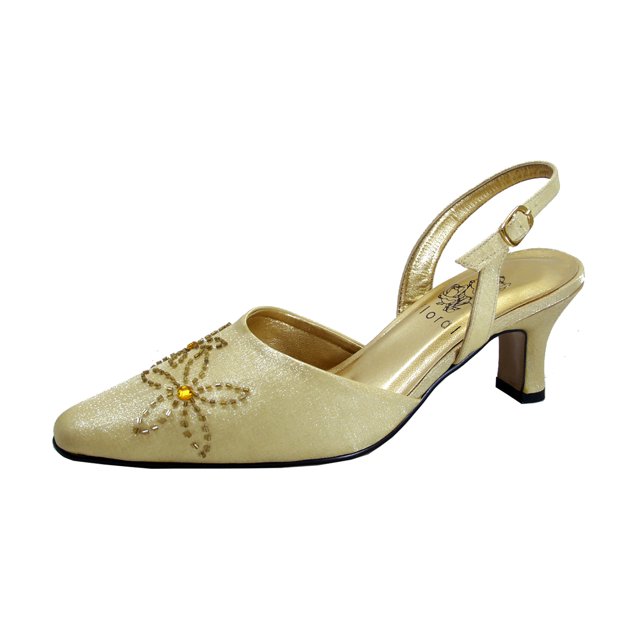 FLORAL Chaussures à Bride Arrière pour Robe, à Tige Ouverte, Largeur Grand, pour Femmes Alma