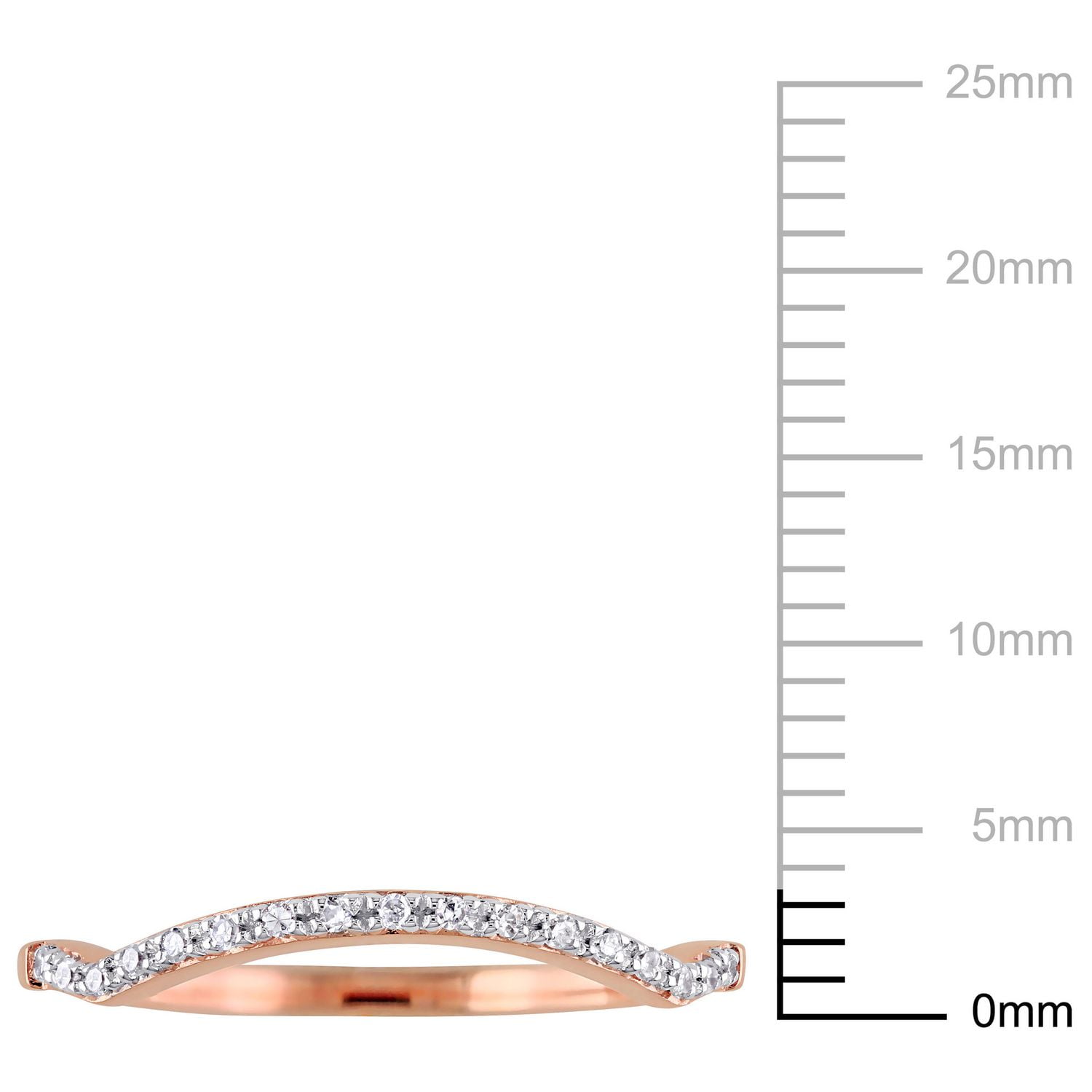 Miabella Diamond-Accent 10 K Rose Gold Contour Semi-Eternity Wedding Band