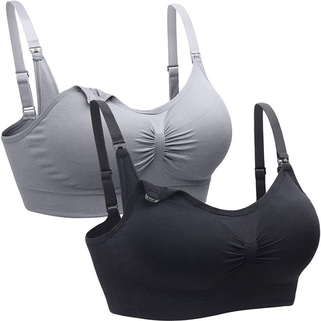 MesaSe Soutien-Gorge d'Allaitement Sans Coutures pour Femmes, à Clipser, pour le Sommeil, Maternité, Lot de 2