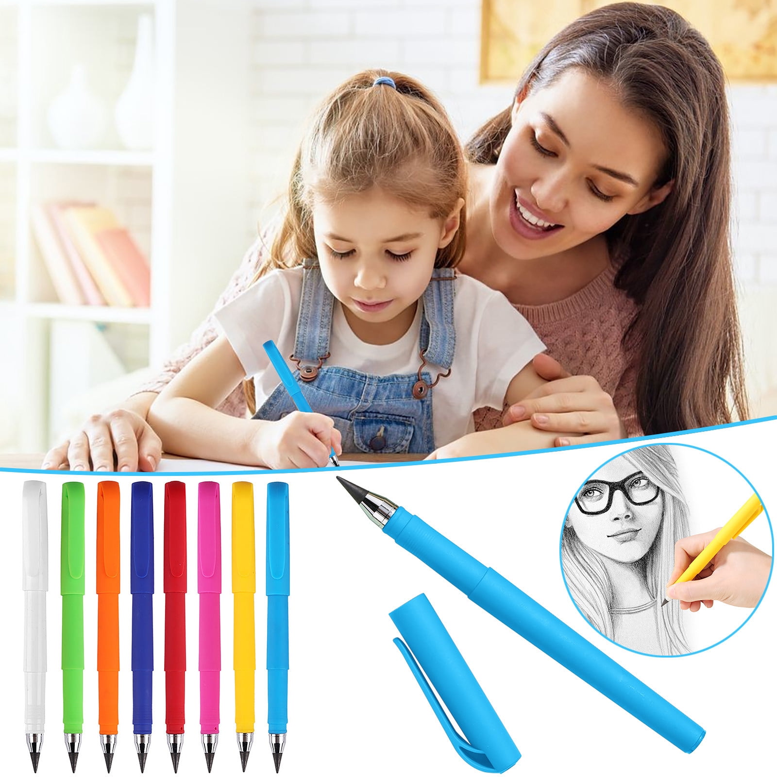 Ink Free Permanent Uprights Pencil - Unlimited Writing - for Students Artists