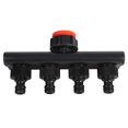 thumbnail image 3 of Drip Irrigation 4 Way Tap Connectors For Garden, Sturdy ABS Plastic Water Connector, Quick Shut Off Valve, Suitable For Various Irrigation Scenarios, 3 of 8