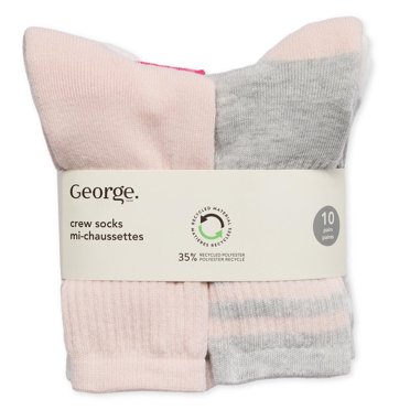 George Girls' Crew Socks 10-Pack