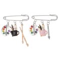 thumbnail image 1 of 2 Pcs Pinceaux Broches en Alliage Épingles à Seins Artistes Chic Broches à Revers, 1 of 8