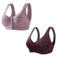 thumbnail image 1 of ameIAEA 2 Pcs Women Front Closure Bras Push Up Button Bra Full Coverage No Underwire Everyday Bra, 1 of 3
