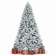 thumbnail image 1 of Gymax 7.5 FT Snow Flocked Artificial Christmas Tree w/ 1010PVC Branch Tips Hinge, 1 of 10