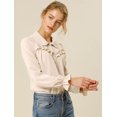 thumbnail image 2 of INSPIRE CHIC Women's Button Down Long Sleeve Cuff Ruffle Detail Blouse Shirt Tops, 2 of 6