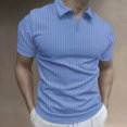 thumbnail image 1 of Styesk T Shirts for Man Men's Solid Color Shirt Pullover Lapel Vertical Strip Button Long-Sleeved Lapel Top, 1 of 5